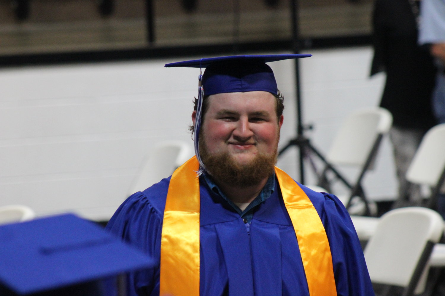 Hartville graduate Gavin Epperly with a big smile during the procession.